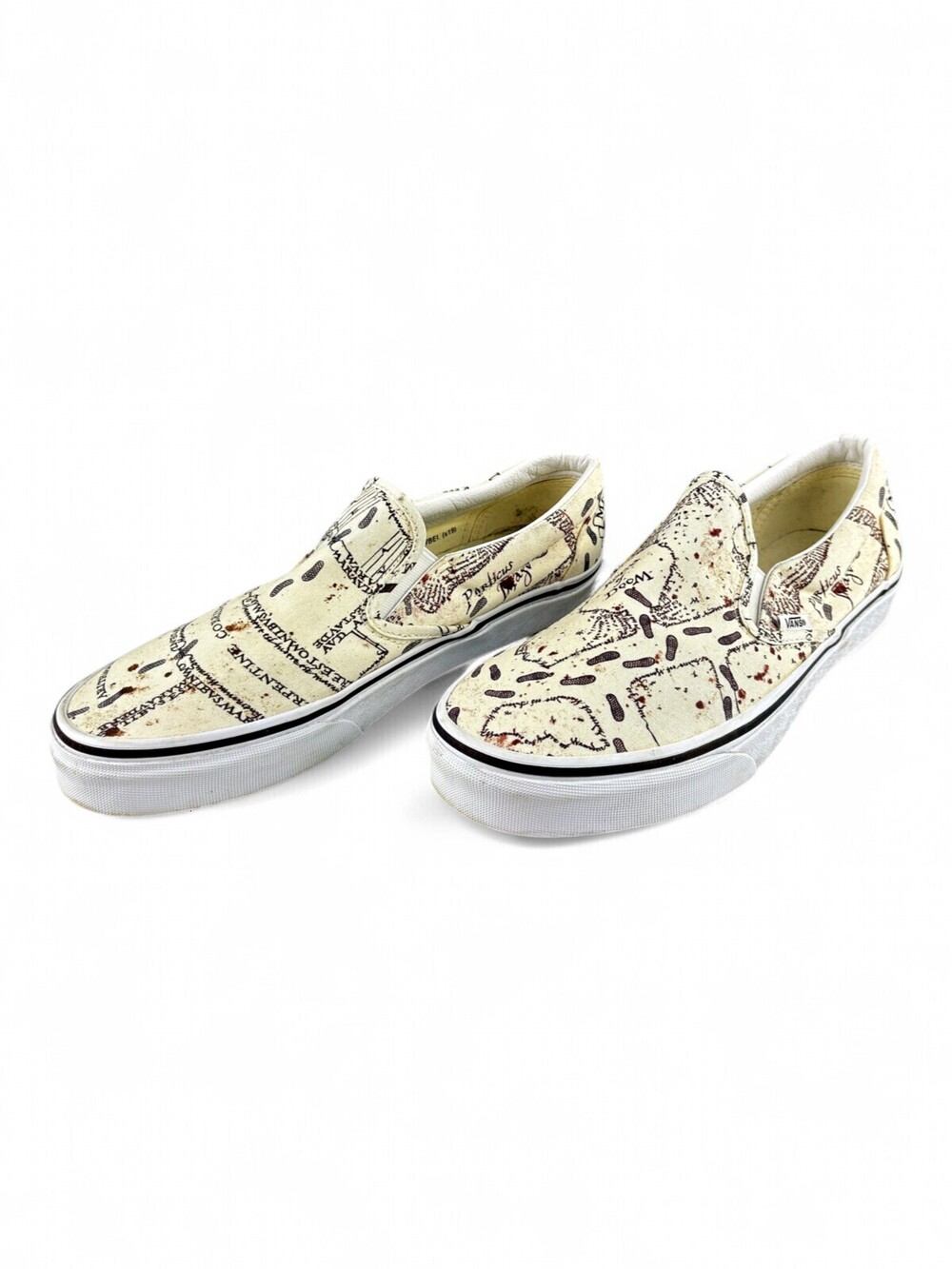 Vans Classic Slip-On Map Print Canvas Men's Loafers US 10